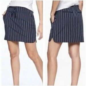 Athleta Womens Midtown Pinstripe Skort Navy Blue White Size 2